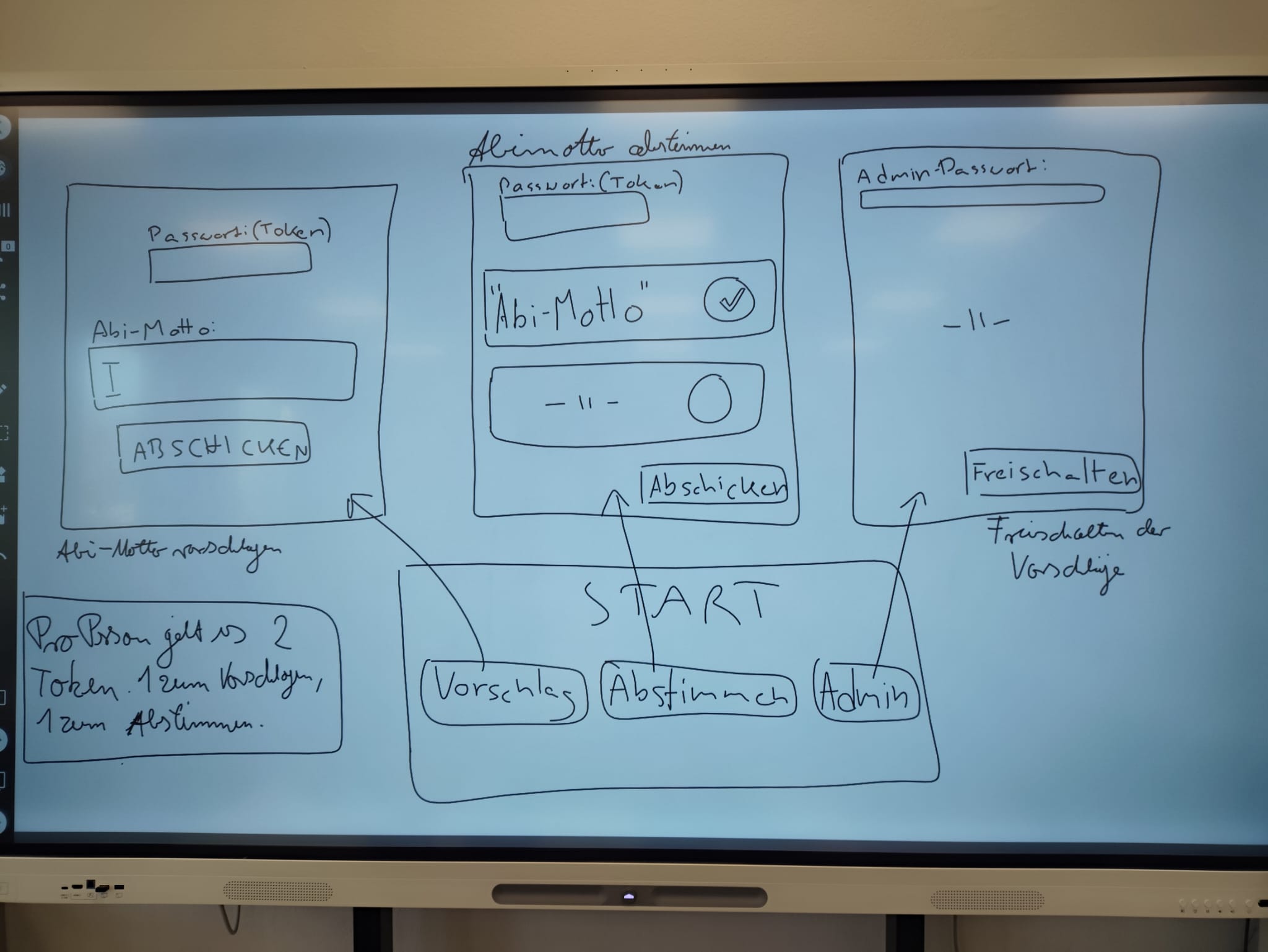 Mockup der Abimotto-App